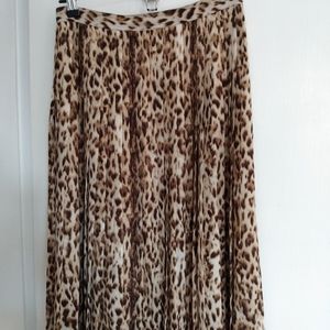 J. Crew pleated midi skirt in leopard print